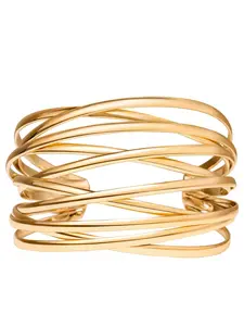 Women's Twisted Cuff Bracelet Fashion Multi-Layer Wire Wrap Bracelet Adjustable Wide Open Thick Cuff Bracelet