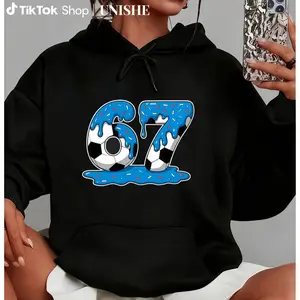 Six Seven Soccer Drip Pullover Hoodie - Unisex Crew Neck Style