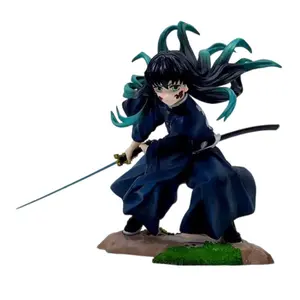 Demon Slayer Gk Himejima Statue, Tanjiro Kamado Collectible Model, Anime Figure with Interchangeable Faces, Perfect Gift for Fans