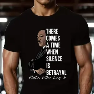 Historic Martin Luther King Jr Portrait Graphic Tee Inspiring Quote T Shirt