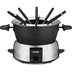 Electric Fondue Pot Set,2-Quart 1000-Watt Non-Stick Fondue Maker with Temperature Control,8 Forks,Perfect for Chocolate, Cheese, Caramel