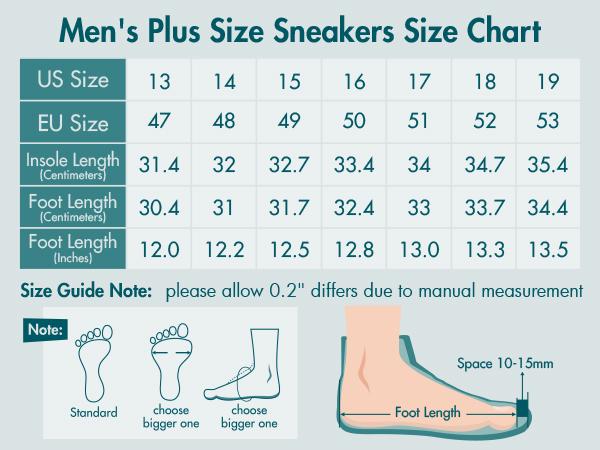 Hawkwell Men's Big Size Plus Size Casual Lightweight Walking Sneakers Sports Shoes