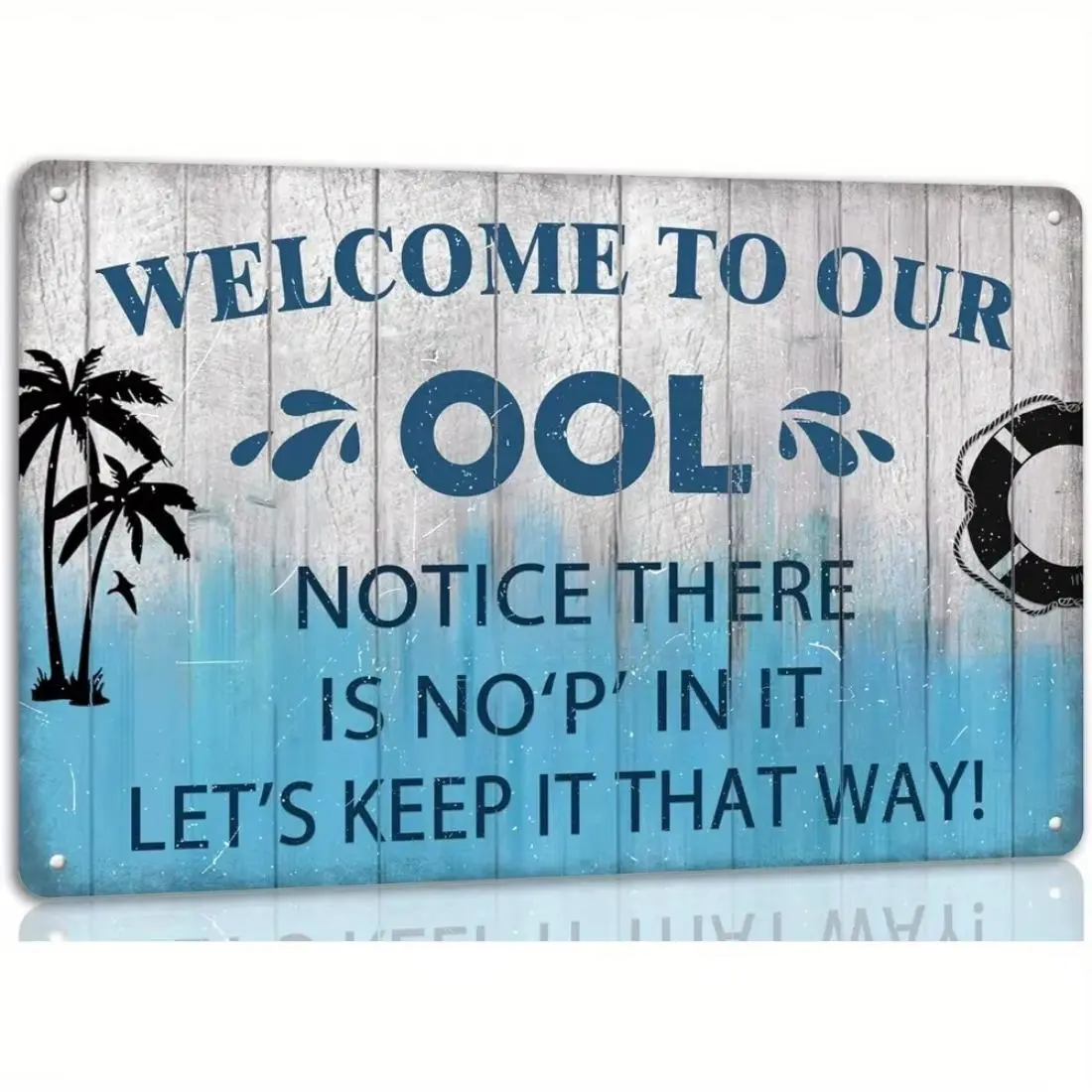 Welcome To Our Ool Metal Tin Sign, Funny Pool Rules Sign, Pool Deck Backyard Wall Decor, Garden & Patio Decoration Supplies, Decorating, Signage, Rustic Farmhouse Design