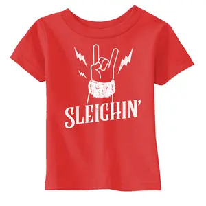 Toddler Funny T Shirts Sleighin Sarcastic Santa Claus Graphic Novelty Tee For Young Kids Funny Toddler Shirts Christmas Apparel for Toddler Childrens Graphic Tees Red -