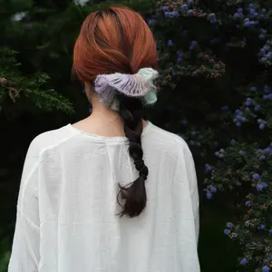 Bestie Matching Flower Scrunchie – Handmade Mohair Crochet Hair Tie for School & Weekends