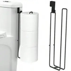 1 piece of punch-free toilet paper holder, iron bathroom paper towel rack, towel rack, no need to drill holes in the wall for installation, suitable for kitchen and bathroom organization and storage, bathroom storage, Bathroom Organizing Accessories