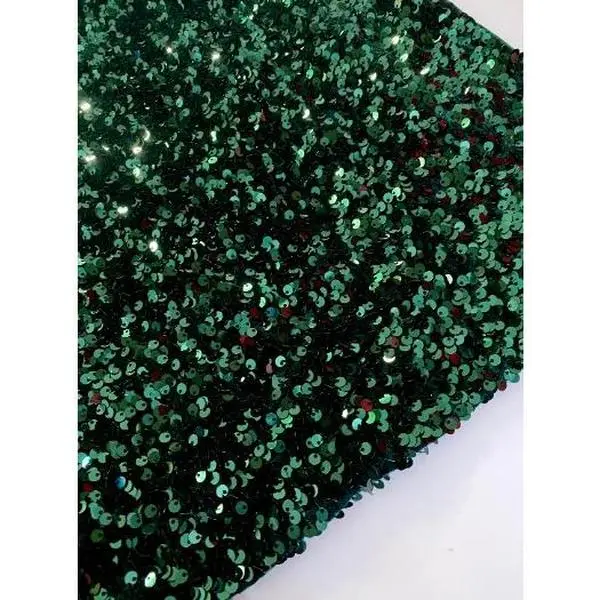 Hunter Green Sequin On Velvet