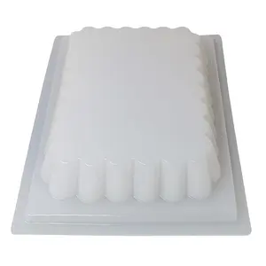 Novedades Cari Scalloped Rectangle Gelatin Mold – Molde Rectangular Ondulado para Gelatina – 4L Plastic Jello Mold – Reusable Dessert Mold – Made in Mexico