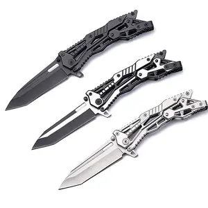 Black Hollow Folding Pocket Knife - Cool EDC Knife for Men’s Outdoor Survival, Camping, Holidays & Christmas Gifts