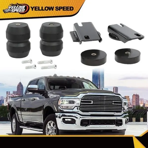 ALLGOOD Rear Suspension Enhancement Replacement System - Rubber/Steel Build, 2x Hollow Rubber Springs, 8600lbs Capacity, Hardware Included, Long Service Life, Compatible with 14-21 Dodge Ram Pickup/Ram 2500, Shock Absorption
