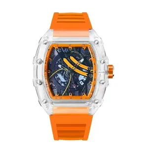 New men's luxury  transparent waterproof quartz watch, suitable for outdoor back-to-school parties, daily wear, and fall, making it an ideal birthday gift, comes with a box, women's watch, TikTok luxury watch.