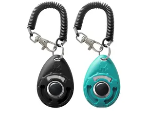 Pet Training Clicker with Wrist Strap - Dog Training Clickers (New Black + Blue)