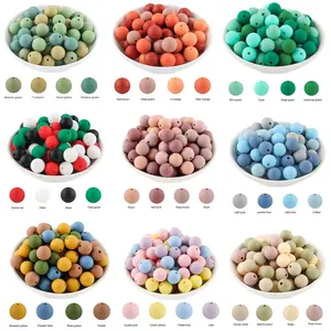 40Pcs 9/12/15mm Silicone Round Bead Set Diy Mix Beads DIY Beading Accessories Assorted Colors Ideal for Crafting Phone Charms Keychains and Backpack Pendants