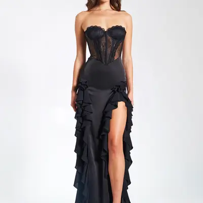 Plus Black Satin Lace Plt TikTok Shop
