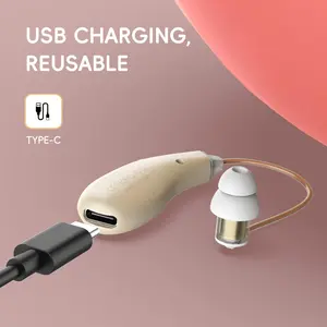 Invisible Ear Hook Hearing Aid, One-Button Operation, Suitable for Mild to Moderate Hearing Loss, Sound Amplifier