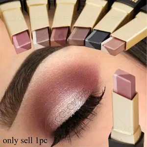 1pc 2-in-1 Layering Eye Shadow Crayon - Shimmer Eyeshadow, 6 Color Options & Fade-Proof Silky Texture, Sweat-Proof, Smudge-Proof Shine, One-Motion Contour & Highlight - Waterproof Dual-Finish Eye Pencil, Eyeshadow Stick