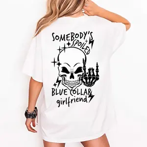 Somebody’s Spoiled Blue Collar Girlfriend Shirt – Funny Relationship Graphic T Shirt, Sweatshirt, Hoodie for Women, Trendy Streetwear Gift
