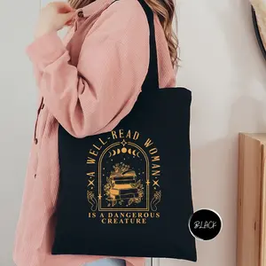 A Well Read Woman Is A Dangerous Creature Tote Bag, Womens Readers Tote Bag, Bookish Tote, Book Lover Gift, Womens Tote Bag,Reading Tote Bag