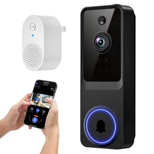 1080p Smart Video Doorbell Camera Wireless, AI Human Detection and Instant Alerts, 2-Way Talk, Night Vision, Cloud Storage, Battery Powered, 2.4G Wi-Fi （With receiver）