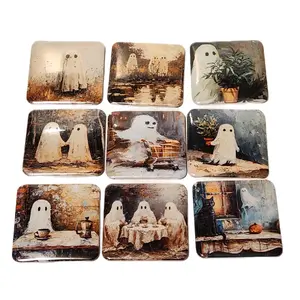 Halloween Ghost Magnets Set of 9 High-Quality Decorative Refrigerator Magnets 2x2 Inches Personal Touch Kitchen Decor Gift Photo Unique Halloween Designs