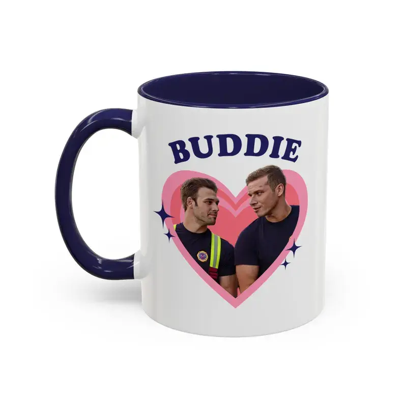 Buddie lovely heart Accent Coffee Mug (11), Evan "Buck" Buckley and Eddie Diaz mug