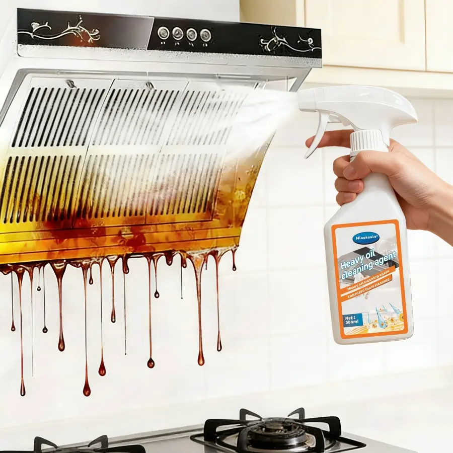 Kitchen heavy-duty degreaser, 300ml multifunctional spray cleaner, fast and effective grease remover, suitable for kitchen utensils, ovens, and household appliance surfaces for grease removal.