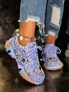 Women's New Arrival 2026 Trendy Fashion Sneakers, Fashionable Sneakers, Stylish Casual Athletic Shoes, Comfortable Large Size Dad Shoes for Daily Wear, Trendy Walking Sneaker, Patchwork Design Sneakers