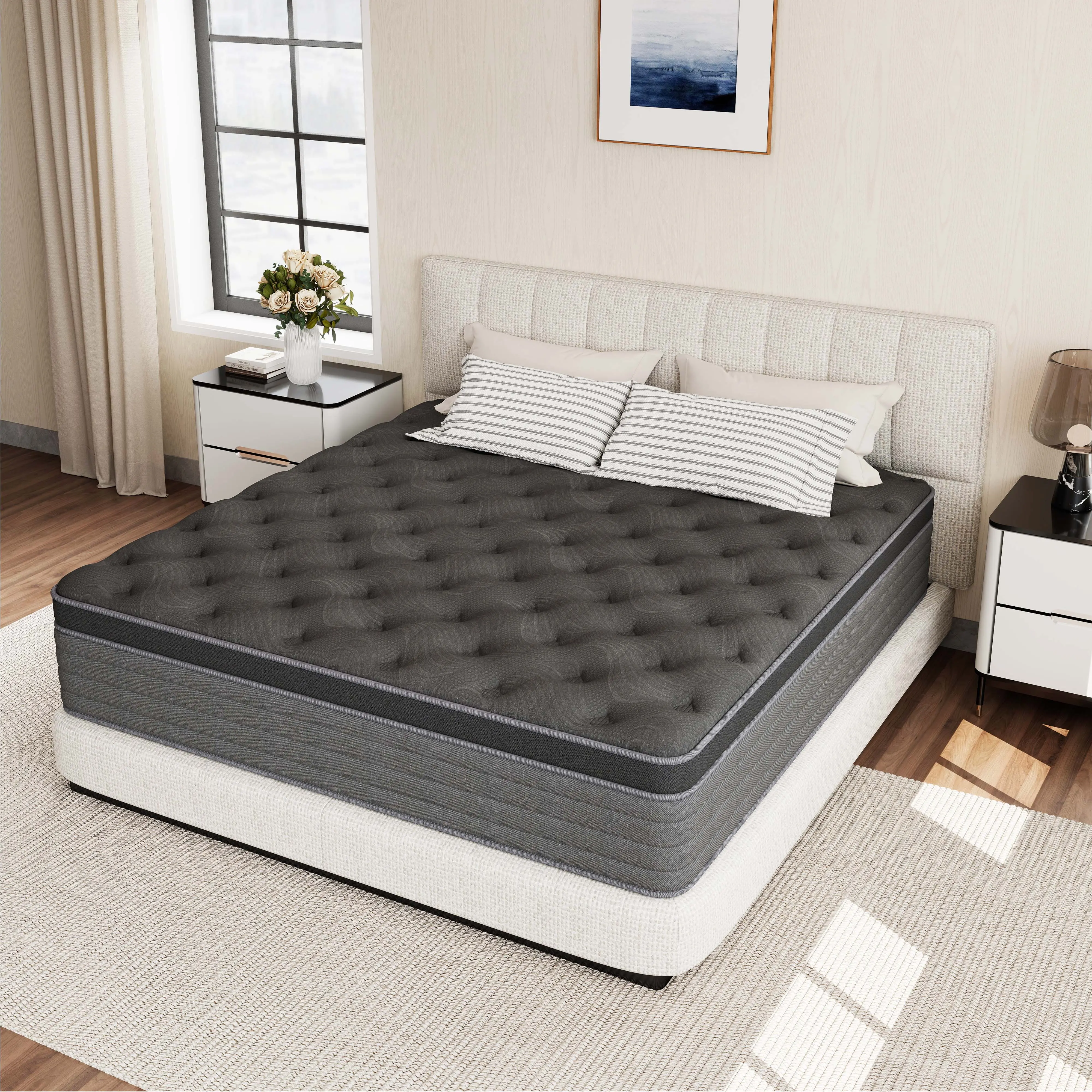 【summergarden】12/14 Inch Twin, Full, Queen, king Mattress Memory Foam And Spring, HybridMattressMedium Firmness,,Lumbar Support, Ergonomic mattress bed mattress queen size mattress colchones para cama mattress memory foam mattress