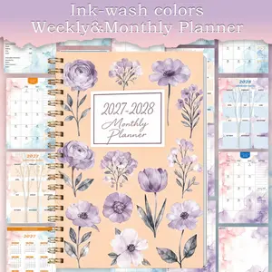 2027-2028 Monthly Planner, Office Supplies, 2027-2028 Calendar Monthly Planner, Two-Year 2027-2028 Monthly Plan, 2027 & 2028 Planner Notebook, includes goal setting, to-do lists and note pages, suitable for office use, ideal for business ladies and office