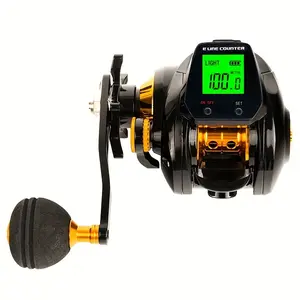 Large-screen Digital Display Baitcast Reel, Sea Fishing Belt Exhaust Precise Counting, Slow-down Raft Fishing Wheel, Bridge Fishing Boat Fishing Wheel