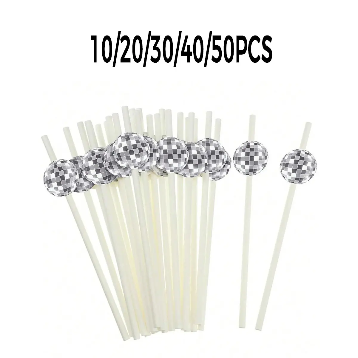 Disco Party Straws, 70s Disco Style Paper Straws, Mirror Silver Foil Straws, Birthday, Wedding, Halloween, Christmas Party Decorations