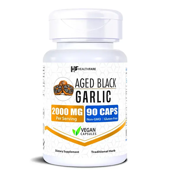 Aged Black Garlic Supplement, Fermented Odorless Black Garlic Extract, High-Potency Antioxidant for Heart, Immune & Cellular Health, Non-GMO, Gluten-Free, Made in USA, 90 Vegan Capsules