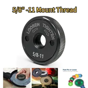 -11 Threaded Angle Grinder Flange Nut, Metal Grinder Lock Nut Quick Release Locking Nut for Angle Grinder with 5/8-11 Threaded Spindle (Black)