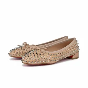 Christian Louboutin Leather Flats Sweetie Jane Spikes ballerina Size 38