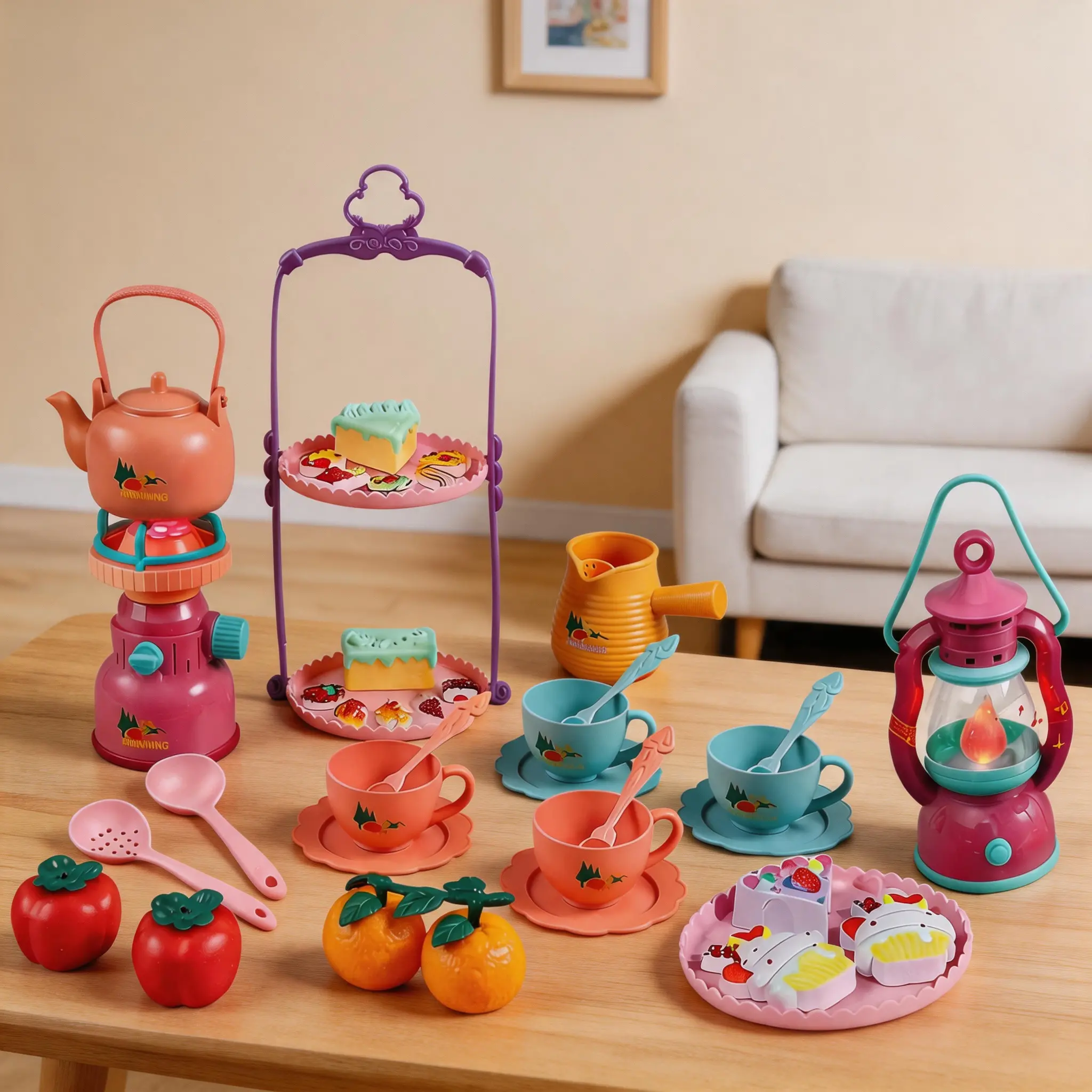 Children's Safe Mini Pretend Cooking toys Set,little girl miniature play kitchen accessory set,37PCS real pink play mini kitchen educational gift,summer outdoor play for kids and toddler for age 1+,holiday surprise gift for christmas