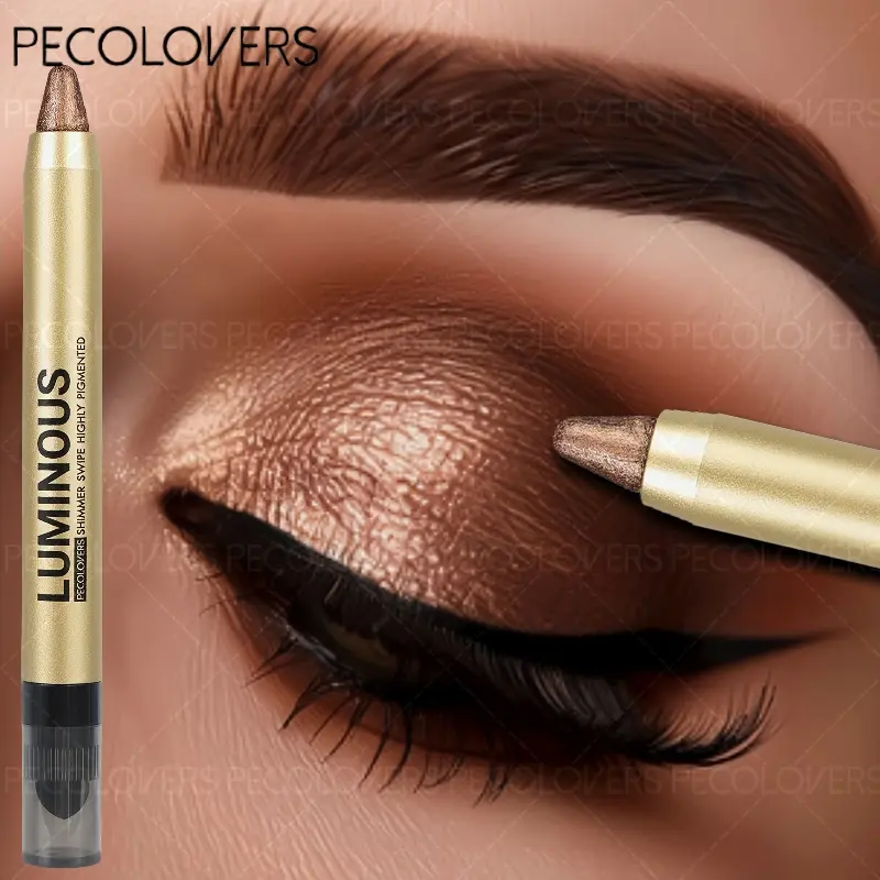 1PC Color Pearlescent Pen High Light Stick High Pigment Waterproof Eye Makeup Products Eyeshadow Silkworm Lying Pen/Rotating Smoky Pearlescent Matte eye shadow Pen