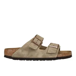 BIRKENSTOCK Womens Arizona Soft Footbed Suede Leather Casual Sandals Casual - Beige