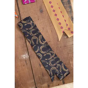 Black Horseshoe Print Twilly Scarf