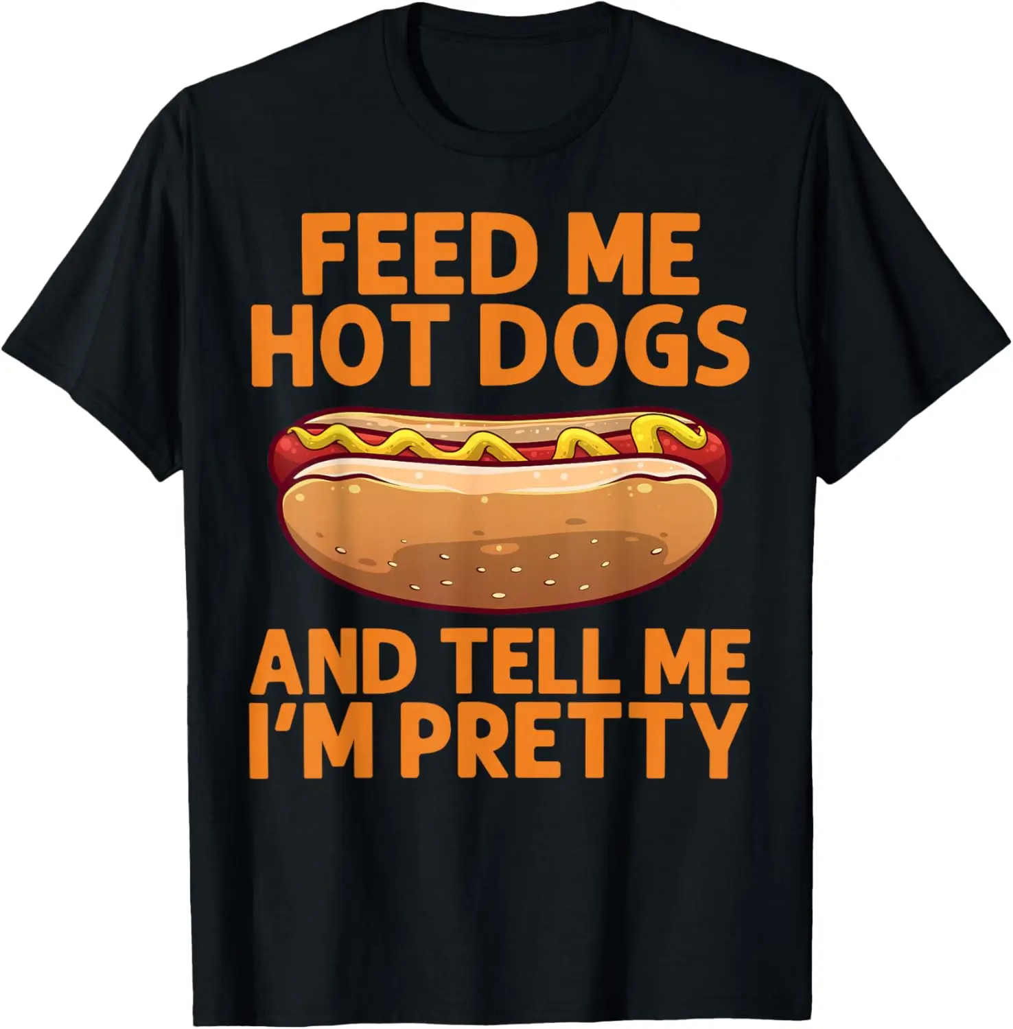 100% Cotton Funny Hot Dog Art for Men Women Kids Hot Dog Stand Hot Dog T-Shirt