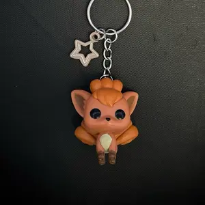 Vulpix keychain with clip 02 pendant gift