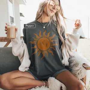 Comfort Colors Boho Sun T-Shirt , Retro Sun Shirt , Celestial Graphic Tee , Vintage Astrology T-Shirt, Hippie Yoga Shirt, Festival Top