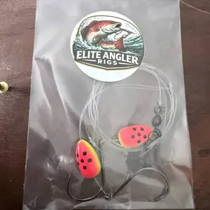 Elite Angler Rigs Fishing Watermelon Pompano Rig Saltwater Fishing Rig for Pompano Targeting with Vibrant Colors