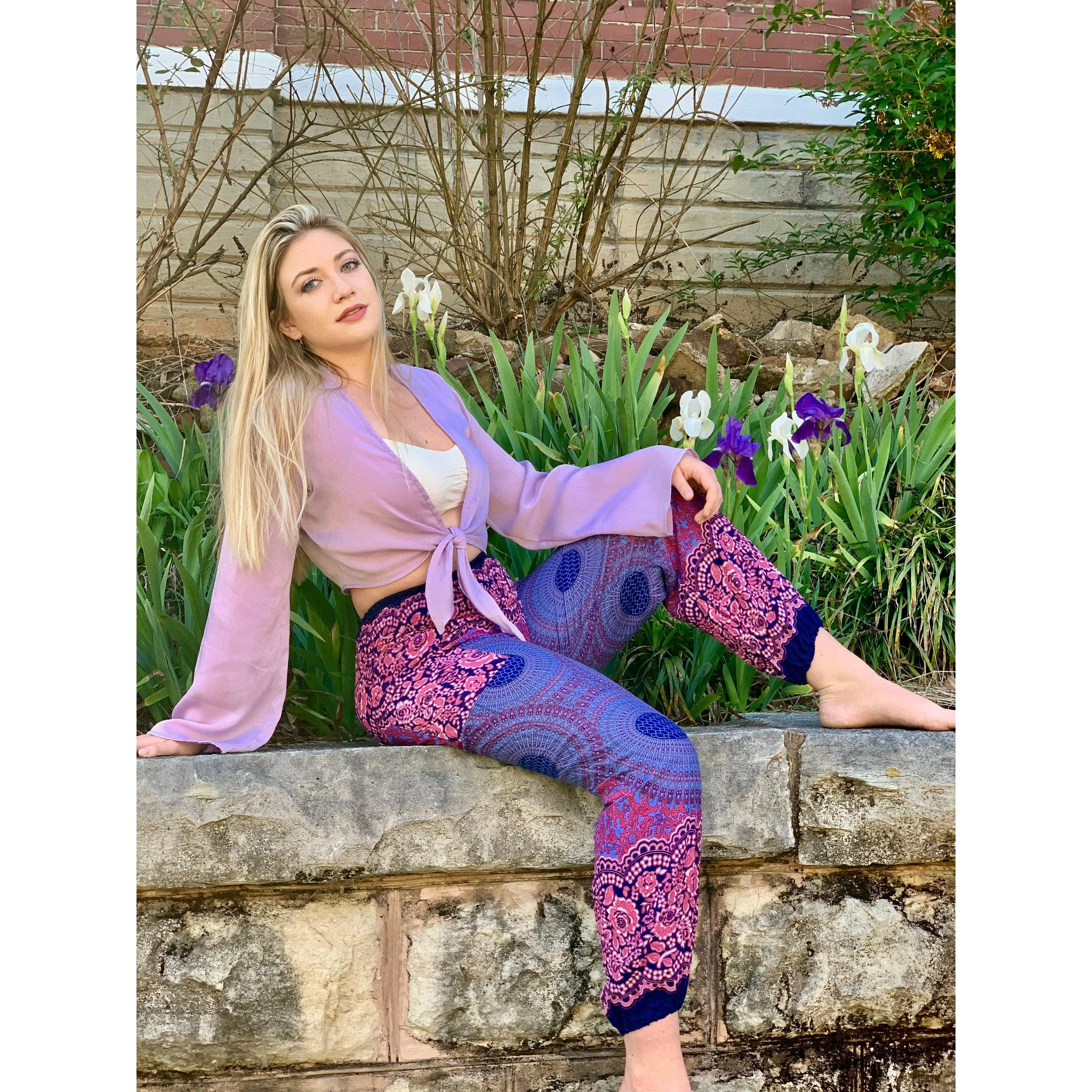 Mandala Elephant Pants-Purple
