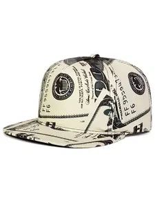 2025 Fashion Personalized New Printed Dollar Coconut Tree Teeth Flat Edge Hat Men's Street Skateboarding Hat Outdoor Cycling Leisure Sunshade Hat Sports Adjustable Baseball Hat Adjustable Caps Snapback Hat Cap