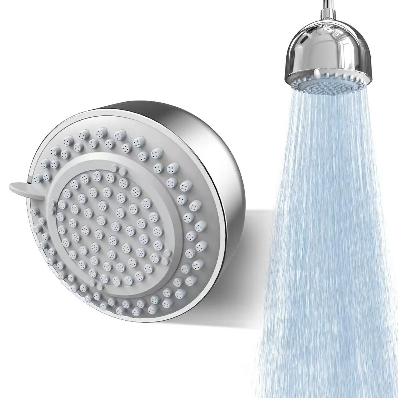 Retro Ball-Style Metal Fixed Shower Head - Adjustable, Easy-Clean Bathroom Replacement for Daily Shower with High Pressure Spray, Hydraulic Pressure, Power Spray