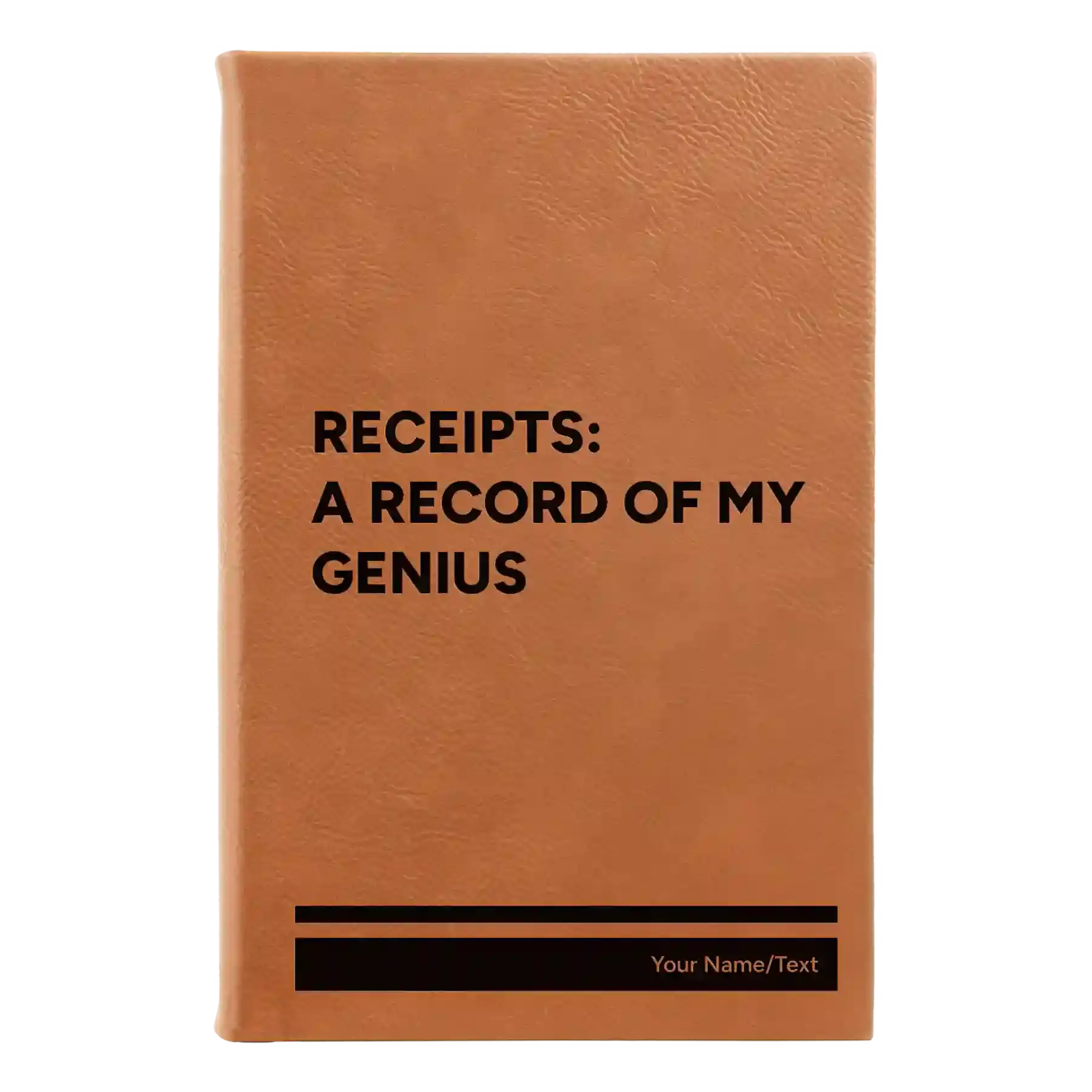 Personalized My Genius Leatherette Sketch Book (small) | Rawhide