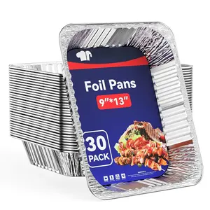 9x13  Foil Pans (30 Pack) - Disposable Half Size Deep Steam Foil Pans for Roasting Turkey, Lasagna, Casseroles - Thanksgiving, Christmas, Parties, Catering