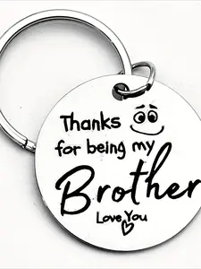Stainless Steel Brother Keychain Pendant - "Thank you for being my brother" design, a heartfelt gift for siblings, a unique and interesting minimalist accessory, the perfect gift for birthdays, festivals and parties, Simple brother design