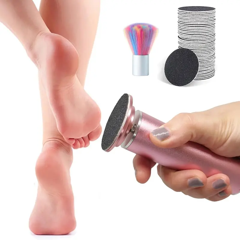 Electric Foot Callus Remover,mother's day gifts,Speed Adjustable Professional Pedicure Machine with 60 PCS Replacement Sandpaper Disks and Brush, Foot Care Tool to Remove Dry, Dead, Hard, Cracked Skin&Calluses nail drill Gift Nail Beauty Products