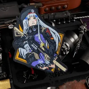 Anime Girl Printed Hook and Loop Patches HK416 Tactical Morale Badge Patch Military Armband Clothing Backpack Stickers
